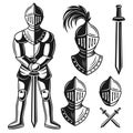 Knights armour vector objects and design elements Royalty Free Stock Photo