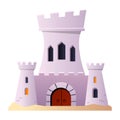 Knights castle - flat design style object on white background