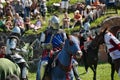 Knights fighting on horseback