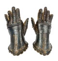 Knights gauntlets ancient medievil original isolated with clippi Royalty Free Stock Photo