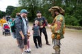 The knights of English heritage Castle Kenilworth castle greeting the public