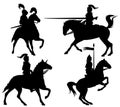 Knights vector silhouettes