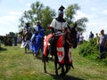 Knights jousting, Wenecja castle, Poland Royalty Free Stock Photo