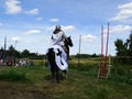 Knights jousting, Wenecja castle, Poland Royalty Free Stock Photo