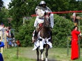 Knights jousting, Wenecja castle, Poland Royalty Free Stock Photo