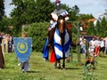 Knights jousting, Wenecja castle, Poland Royalty Free Stock Photo