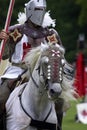 Knights jousting warwick castle England uk Royalty Free Stock Photo