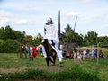 Knights jousting, Wenecja castle, Poland Royalty Free Stock Photo