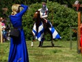 Knights jousting, Wenecja castle, Poland Royalty Free Stock Photo