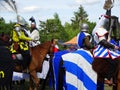 Knights jousting, Wenecja castle, Poland Royalty Free Stock Photo