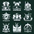 Knights Monochrome Emblems Royalty Free Stock Photo