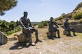 Knights with severed body parts at the foot of the Gori Fortress