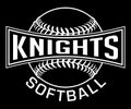 Knights Softball Graphic-One Color-White