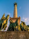 Knights statues, Heroes Square, Budapest Royalty Free Stock Photo