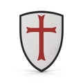 Knights Templar Shield on white. Front view. 3D illustration