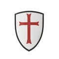 Knights Templar Shield On White. 3D Illustration