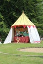 Knights tent in a medieval encampment Royalty Free Stock Photo