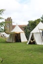 Knights tent in a medieval encampment Royalty Free Stock Photo