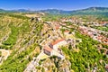 Knin fortress on the rock aerial view