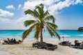 Knip Beach -sun lounger Curacao Views Royalty Free Stock Photo