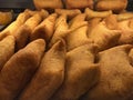 Knishes for sale at a delicatessen store in New Jersey.