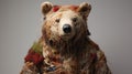 Knit Bear: A Realistic And Surrealistic Creation Of Nature-inspired Imagery