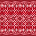 Knit geometric ornament background. Knitted seamless pattern in fair Isle style. Vector illustration