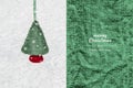 Christmas white background with fir tree. View with copy space. Concept holidays symbol for Merry Christmas, New Year Royalty Free Stock Photo