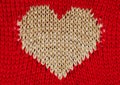Knit heart golden thread