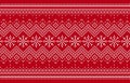 Knit red print. Christmas seamless pattern. Vector illustration