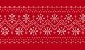 Christmas seamless pattern. Knit red print. Vector illustration