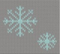 Knit seamless pattern with snowflakes. wool background. vector. Winter theme. Royalty Free Stock Photo