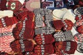 Knit slippers with traditional ornament. Turkmenistan. Ashkhabad market