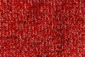 Knit Texture Close Up. Abstract Red Fabric Background. Royalty Free Stock Photo