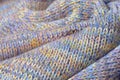 Knit texture of natural soft wool knitted fabric pastel melange background