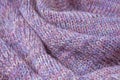 Knit texture of natural soft wool knitted fabric pink pastel melange background