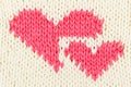 Knit two red heart