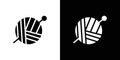 Knit yarn with needle icon logo set vector Royalty Free Stock Photo