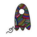 Knitted arrow comet rocket yarn wool hand drawn illustration for prints posters t shirts background knitting courses and