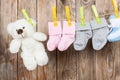 Knitted babies socks