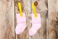 Knitted babies socks