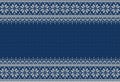 Knitted background with sweater pattern and copyspace. Horizontal vector banner