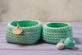 Knitted baskets