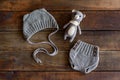 Knitted beautiful soft toys, hats and shorts for babies