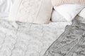 Knitted bedding bedroom pillow blanket background