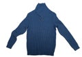 Knitted blue sweater. Isolate on white