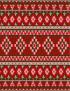 Knitted Chrismas rug tribal ornament seamless pattern. Ethnic aztec print