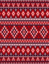 Knitted Chrismas rug tribal ornament seamless pattern. Ethnic aztec print