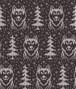 Knitted Christmas and New Year pattern in wolves. Wool Knitting Sweater Design. Wallpaper wrapping paper textile print. Eps 10