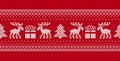 Knitted christmas pattern. Red seamless texture. Vector illustration Royalty Free Stock Photo